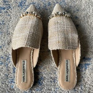 Vintage Karl Lagerfeld Flat Mule Shoes
